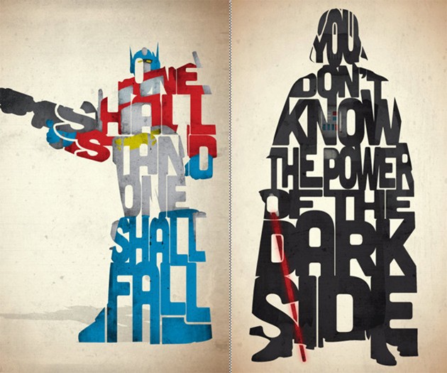 Typographic Iconic Movie Prints