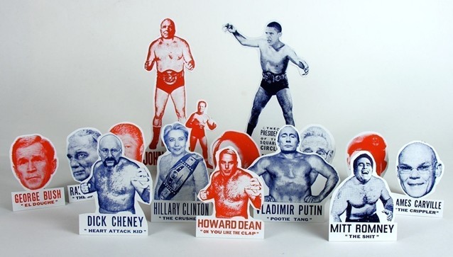 Presidential Wrestling Ornaments