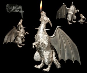 Sterling Silver Dragon Lamp