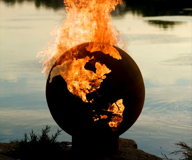 Planet Earth Globe Fire Pit