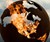 Planet Earth Globe Fire Pit Closeup