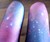 Galaxy Purple Leggings Closeup