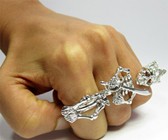 Skeleton King Triple Knuckle Ring