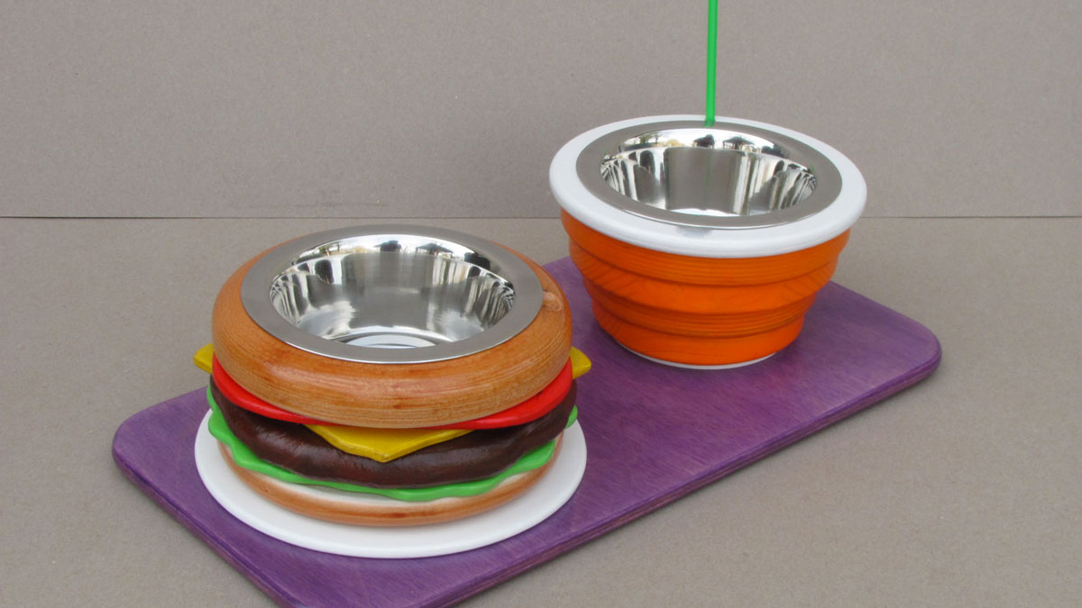 Food-Themed Pet Bowl Holders Food-Themed Pet Bowl Holders