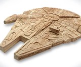 Hand Carved Millennium Falcon