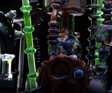 Menagerie of Mechanized Happiness Pipe Closeup