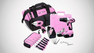 Pink Power Cordless Drill Driver & Electric Screwdriver Combo Kit