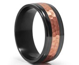 Black Zirconium & Copper Ring