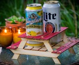 Mini Picnic Table Beer Holder or Condiment Rack
