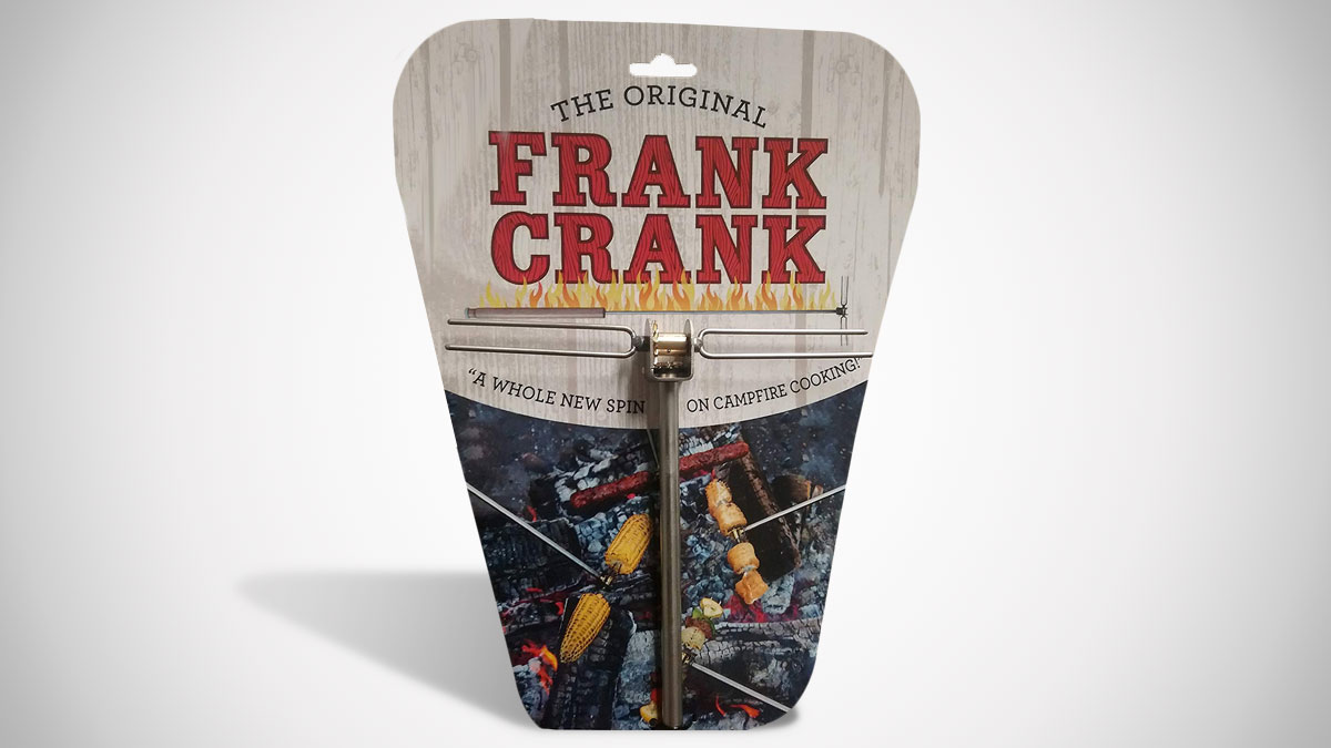 The Frank Crank Campfire Rotisserie Roasting Stick The Frank Crank Campfire Rotisserie Roasting Stick