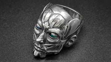 The Accuser Ring with Blinking Opal Eyes The Accuser Ring with Blinking Opal Eyes