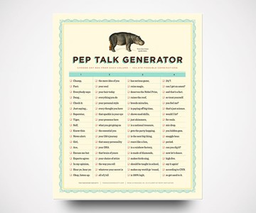 Pep Talk Generator Poster Pep Talk Generator Poster