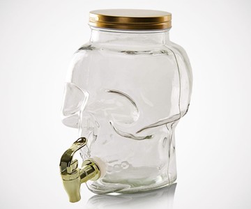 Glass Skull Beverage Dispenser