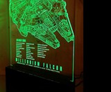 Millennium Falcon Schematic Blueprint LED Lamp