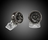 Black Rhodium Jet Turbine Engine Cufflinks