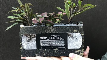 Recycled VHS Tape Planters Recycled VHS Tape Planters