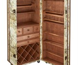 World Map Cocktail Bar Steamer Trunk