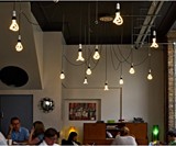 Designer Low Energy Light Bulbs In Restaurant