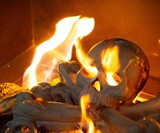 Skull & Bones Gas Fire Pit & Fireplace Logs