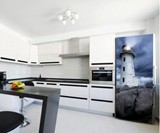 Lighthouse Fridge Skin Magnet Installed in Kitchen