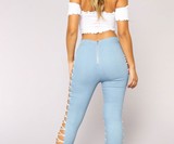 Lace Up Jeans