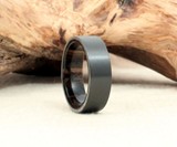 Black Zirconium & Wood Ring
