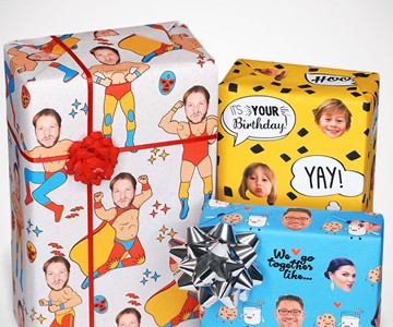 Gift Wrap My Face Personalized Gift Wrap Gift Wrap My Face Personalized Gift Wrap