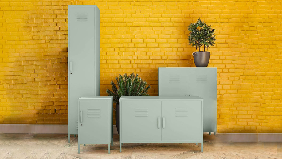 REALROOMS Metal Locker Storage Cabinets REALROOMS Metal Locker Storage Cabinets