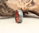 Hand-Wrought Damascus Steel & Wood Rings