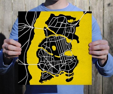 Batman Gotham City Map Print Batman Gotham City Map Print