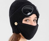 Aviator Goggle Beanie with Face Muffler