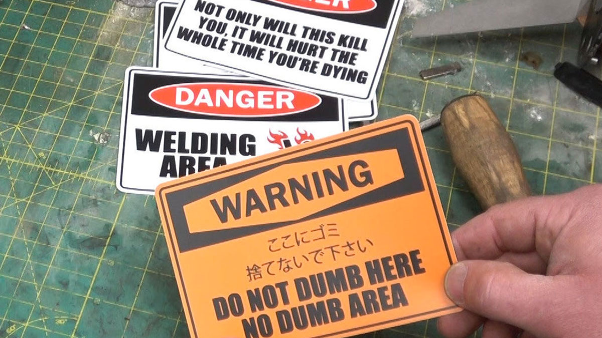 Funny Warning Stickers Funny Warning Stickers