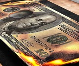 Burning 100 Dollar Bill Area Rug