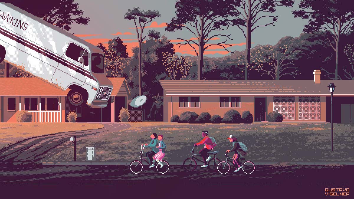 Pixel Art Stranger Things Print
