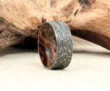 Hand-Wrought Damascus Steel & Wood Rings