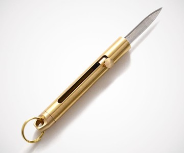Brass OTF Keychain Knife