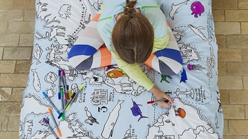 Doodle World Map Duvet Cover Doodle World Map Duvet Cover