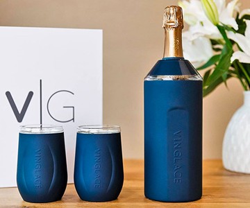 Vinglace Wine Bottle Chiller & Wine Glass Gift Set Vinglace Wine Bottle Chiller & Wine Glass Gift Set
