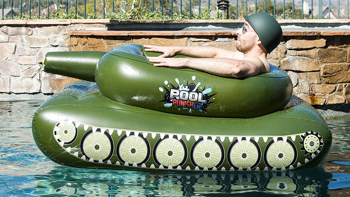 Pool Punisher Inflatable Tank with Squirt Gun Pool Punisher Inflatable Tank with Squirt Gun