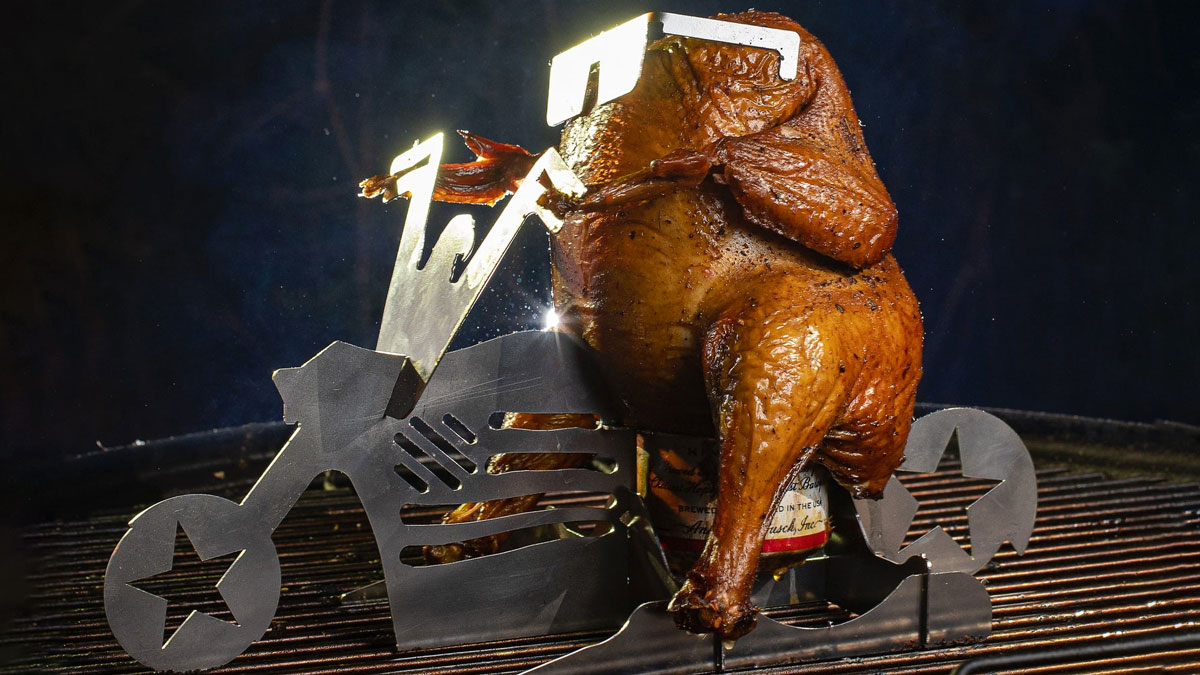 Motorcycle Beer Can Chicken Stand