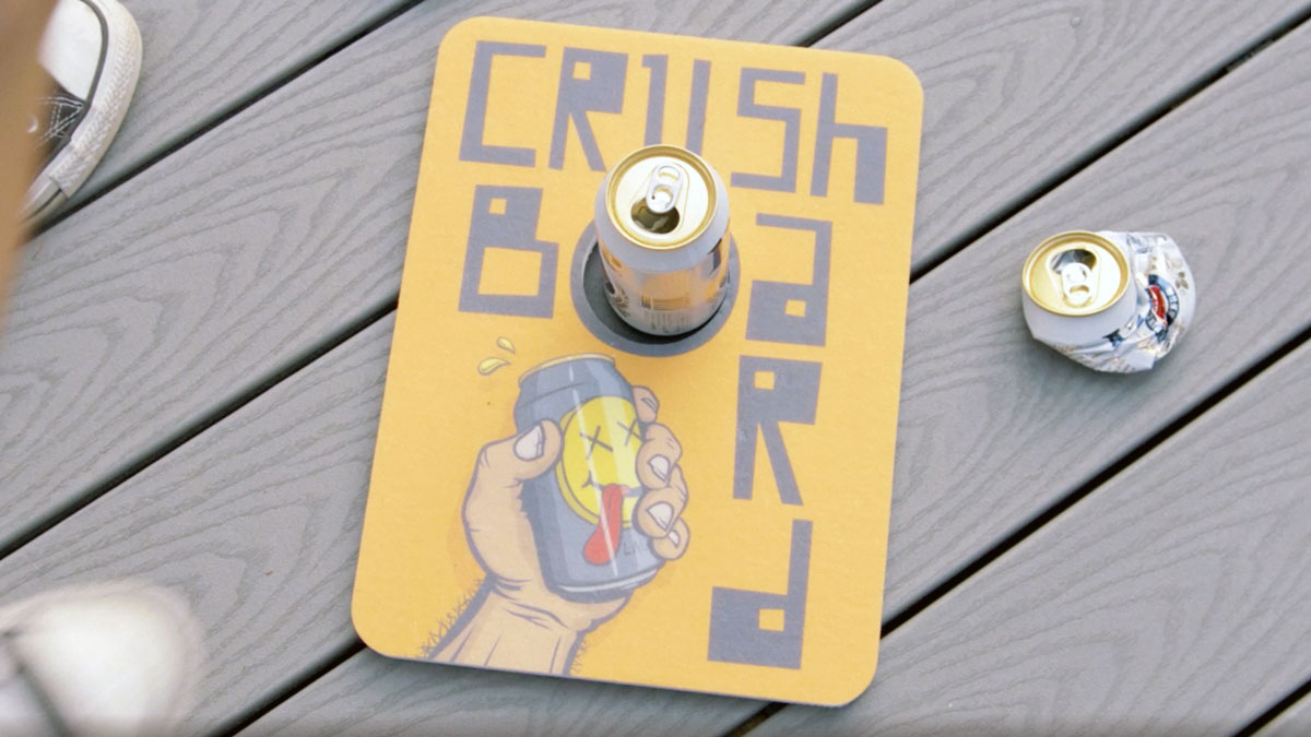 The Crushboard Portable Beer Can Crushing Mat The Crushboard Portable Beer Can Crushing Mat