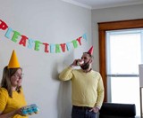 Please Leave by 9 Party Banner