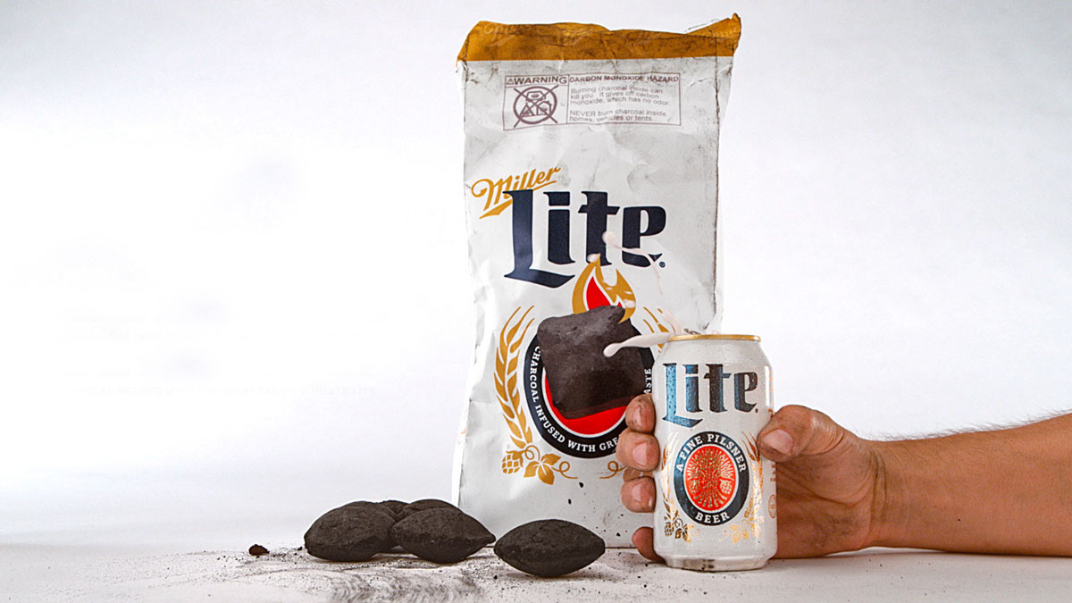 Miller Lite Beercoal - Beer-Infused Charcoal Miller Lite Beercoal - Beer-Infused Charcoal