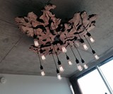 Custom Live-Edge Olive Wood Chandelier