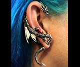 Girl Wearing Dragon Wrap Earring