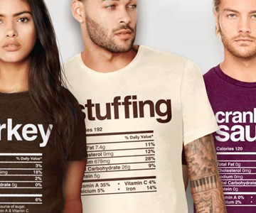 Thanksgiving Dinner Nutrition Label T-Shirts Thanksgiving Dinner Nutrition Label T-Shirts