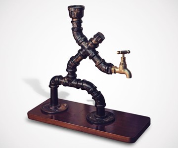 Pipe Man Liquor Bottle Holder & Dispenser