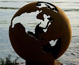 Planet Earth Globe Fire Pit Unlit
