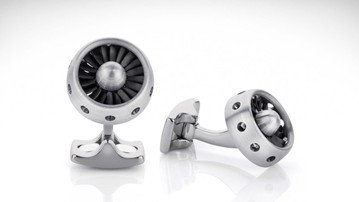 Black Rhodium Jet Turbine Engine Cufflinks Black Rhodium Jet Turbine Engine Cufflinks