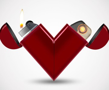 Heart-Shaped Dual Butane & USB Lighter Heart-Shaped Dual Butane & USB Lighter